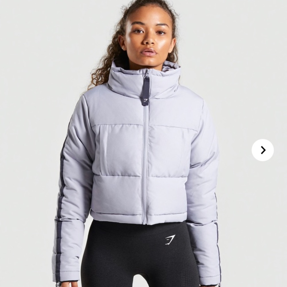 Gymshark Oversized Puffer Jacket Size S Lilac Grey